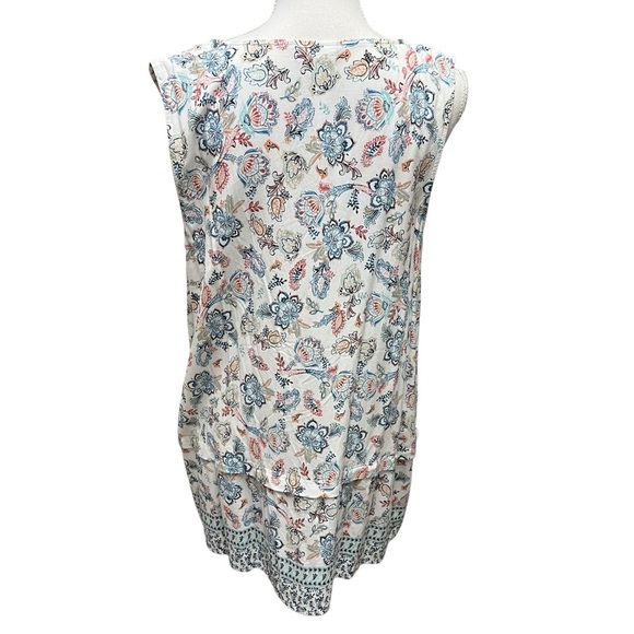 J. Jill Folkloric Boho Paisley Floral Tassel‎ Sleeveless Top Blouse Bohemian XL - Picture 8 of 14